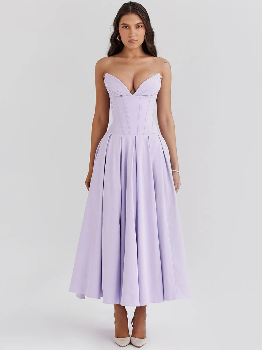 Mingmingxi Summer Strapless Bodycon Dresses Women 2024 New Arrivals Elegant Formal Occasion Dress Yellow Guest Party Dresses