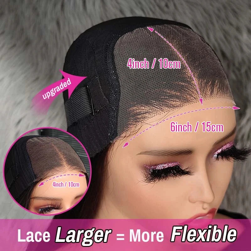 Wear And Go Water Wave Bob Lace Wig For Women Curly 6x4 Glueless Human Hair Wig 4x4 Ready To Go Human Hair Wigs Pre-Cut Lace Wig