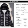 Women Puffer Jacket 15 Colors Plus Size 5XL 6XL 7XL 2025 New Spring Autumn Female Ultra Lightweight Packable Hooded Down Coats