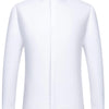 Men's French cufflink shirt with long sleeves slim fit concealed buttons solid color high end wedding dress formal men's