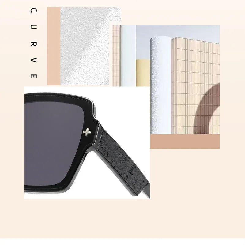 New fashion square frame sunglasses for women luxury sunglasses UV protection large frame all-match glasses(DS-8052-1)