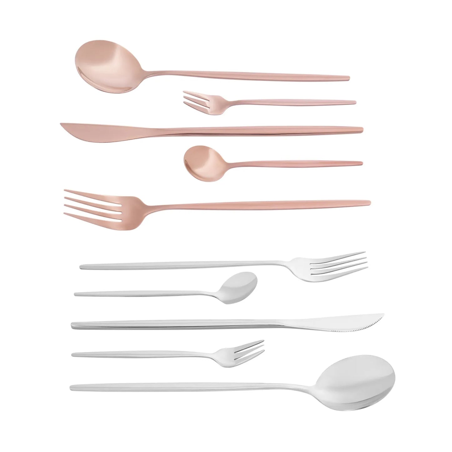 24Pcs/90Pcs Flatware Set Stainless Steel Silverware Utensil Kitchen Tableware Forks Knives Spoons Cutlery for Home Restaurant