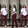 2 Piece Women Set Dashiki African Clothes Summer Autumn New Fashion Short Sleeve Top And Pants Suit Party Lady Matching Sets