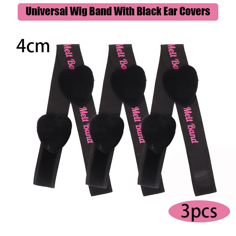 Lace Melting Band With Ear Cover Elastic Band For Wigs Black Wigs Edge Wrap To Lay Edges Wig Headband Lace Frontal Band