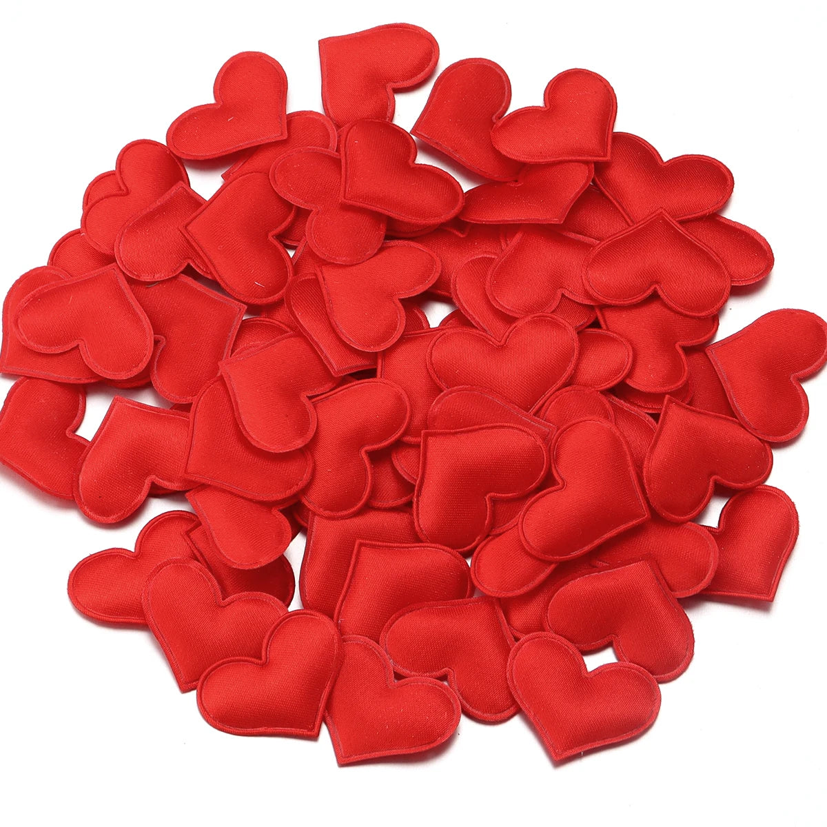 50/100Pcs Padded Fabric Throwing Petals Love Heart Table Table Bed Heart Petals Wedding Valentine Decoration