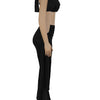 Beyprern New Chic Twist Front Crop Top And Long Straps Wide Legs Pants Set Womens Ruched Metal Tracksuits Set Night Out Overalls