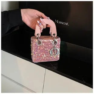 Sparkly Glitter Mini Evening Bag for Women, Designer Crossbody Shoulder Purse, Luxury Party Wedding Clutch, Unique Boutique Gift