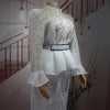 Fashion suit African Dresses For woman rhinestone turkey dresses for women luxury High quality mesh fabric African Beaded Dress