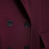 HH Women Fashion Burgundy Woolen Coat Double Breasted Long Sleeve Lapel Blends Jacket Autumn Winter High Street Outerwear