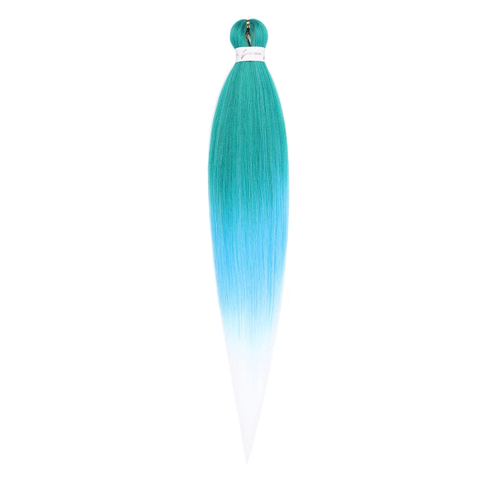 Pre-stretched Braids Synthetic Hair Professional Itch Free Hot Water Setting Fiber 30'' Ombre Yaki Texture Braid Hair Extensions