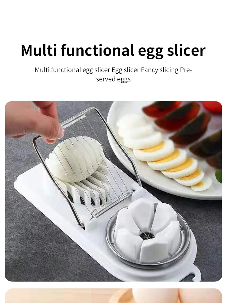 Multifunctional Egg Slicers Stainless Steel Slicer Fancy Splitter Egg Cutting Tool Home Two In One Egg Cutter Kitchen Gadgets