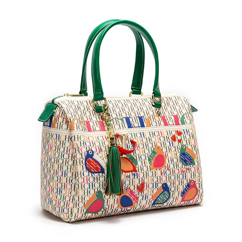 CH Fashionable and Luxury Design Spring 2024 New Women's Handbag Jacquard Colorful Women's Commuting Crossbody Bag