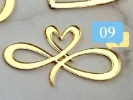 10Pc/set Ins Style Love Heart Acrylic Cake Topper Birthday Valentine's Day Cake Decoration Wedding Cake Side Acrylic Insert
