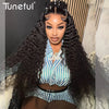 13x6 HD Transparent Lace Front Water Curly Wave Human Hair Wigs 40 Inch Long Jerry Curly Human Hair Frontal Wigs Full Bouncy