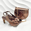 New Arrival Women Nigerian Italian Shoes and Bags Set Decorated with Rhinestone Peep Toe High Heels Women Pumps for Wedding