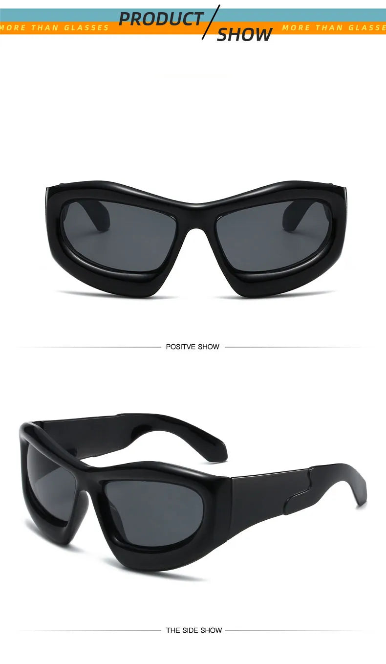 Cool Exaggerated Glasses Future Science And Technology Sense Skiing Big Frame Sunglasses Dazzling Men And Womean