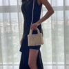 Noble Crystal Beaded Evening Bag Wedding Clutch with Pearl Chain New handmade Pearl chain shoulder bag Handbag evening dress bag