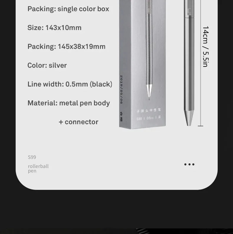 DELI Metal Sign Pen 0.5mm Gel Ink Pens Golden Silver Color Metallic Writing Pen Office Supplies