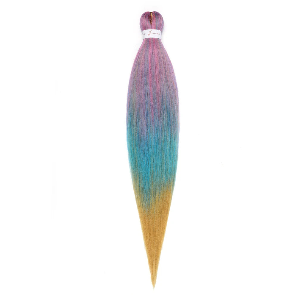 Pre-stretched Braids Synthetic Hair Professional Itch Free Hot Water Setting Fiber 30'' Ombre Yaki Texture Braid Hair Extensions