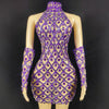 High Quality Sparkling Rainestone Sexy Bodycon Mini Dress Birthday Celebrate Evening Party Dress