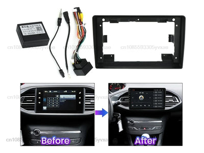 Car Radio Fascia for Peugeot 308 2013 14 15 16 2017DVD Stereo Frame Board Adapter Mount Dashboard Mount Bezel Trim Kit android