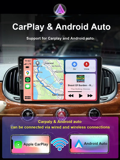 For Fiat 500 2016 2017 2018 2019 Car Multimedia Carplay Android Auto GPS stereo Radio Video Palyer 10 Inch Head Unit