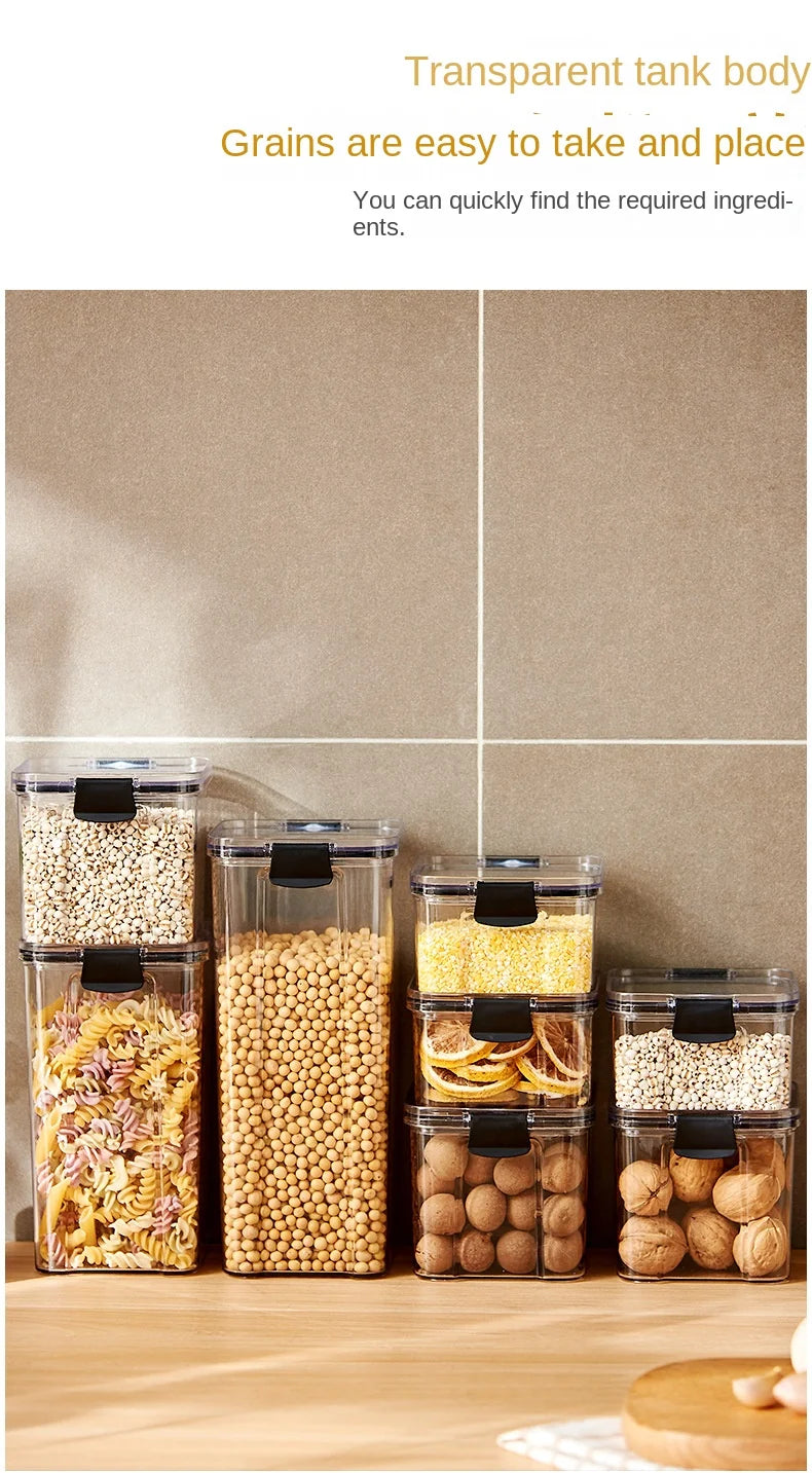 1PC Sealed Jar Airtight Container Grain Pasta Storage Box Plastic Moisture-proof Box Household Kitchen Organizer Seasoning Jars