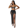 High Waist 2 Piece Bikini Set With Cover Up 2022 Swimsuit Women Print Sleeveless Bathing Suit Beachwear Swimming Biquini New