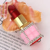 Luxury Diamond Lipstick Inflatable Lighter Mini Butane Pink Water Diamond Portable Lighter High End Women's Smoking Gift