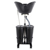 Portable Shampoo Basin with 2 Water Buckets 30cm Deep Salon Hair Washing Sink Adjustable Height Angle Mobile Shampoo Bowl Unit