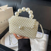 2024 Newest Handmade Pearl Knitting Evening Handbag Luxury Women's Snall Crossbody Bag High-end Hand-Woven Elegant Clutch Purses
