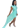 Autumn and Winter Women's Clothing Semi-turtleneck Mesh Beads Tight Hip-wrapped Sexy Evening Dress