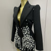 Sparkly Crystal Chains Pearls Long Sleeve Mini Dress 2025 Women Birthday Evening Party Nightclub Outfit Singer Wedding Costume