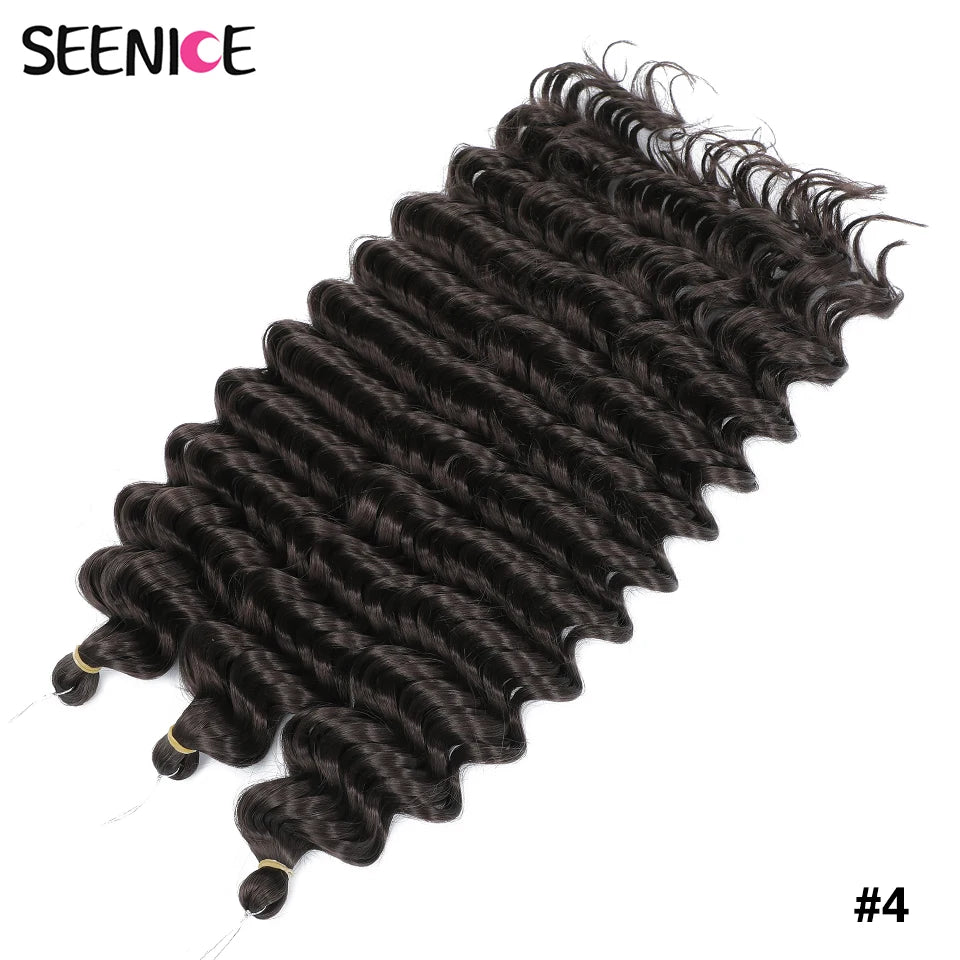 Deep Wavy Twist Synthetic Crochet Hair Afro Curly Hair African Crochet Braids Ombre Blonde Braiding Hair Extensions For Women