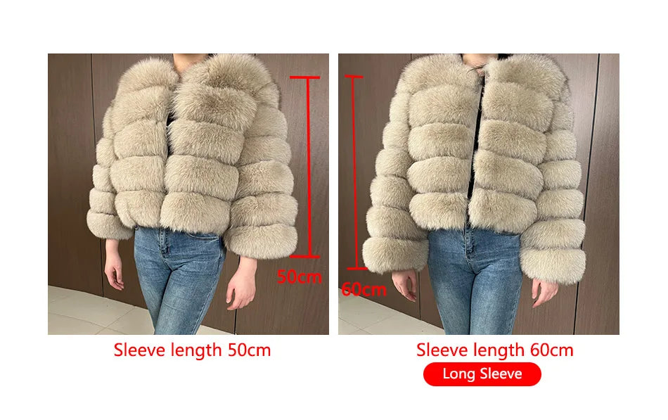 Maomaokong 2025 Natural Real Fox Fur Coat Women Winter Warm Luxury Fur Jacket Detachable Long Sleeves Female Vest Furry Coats