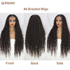 Boho Box Braided Wigs Curly Hair Synthetic Full Lace Front Wigs for Black Women Goddess Locs Braid Wig Bohemian Box Braid Wig