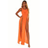 Top Fashion Transparent Sexy Split Long Sleeping Dress Super Elastic Multi-color Mesh Beach Skirt Women Nightgown Lingerie Dress
