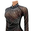 Sexy Pearls Rhinestone Party Dresses Women Elegance Nightclub Feather Birthday Dress Long Sleeve Mesh Sheer Bodycon Mini Dress