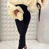Plus Size Formal Black Wrap Neck Batwing Sleeve Long Sleeve Fold Maxi Dresses
