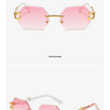 Small Frame Hexagon Rimless Sunglasses Men Retro Frameless Sun Glasses for Women 2024 Luxury Brand Square Eyewear UV400 Shades