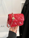 Simple And Versatile Texture Mini Bag With Gold Ball Chain Strap Shoulder Bag Crossbody Bag 	Purse Women's Bag