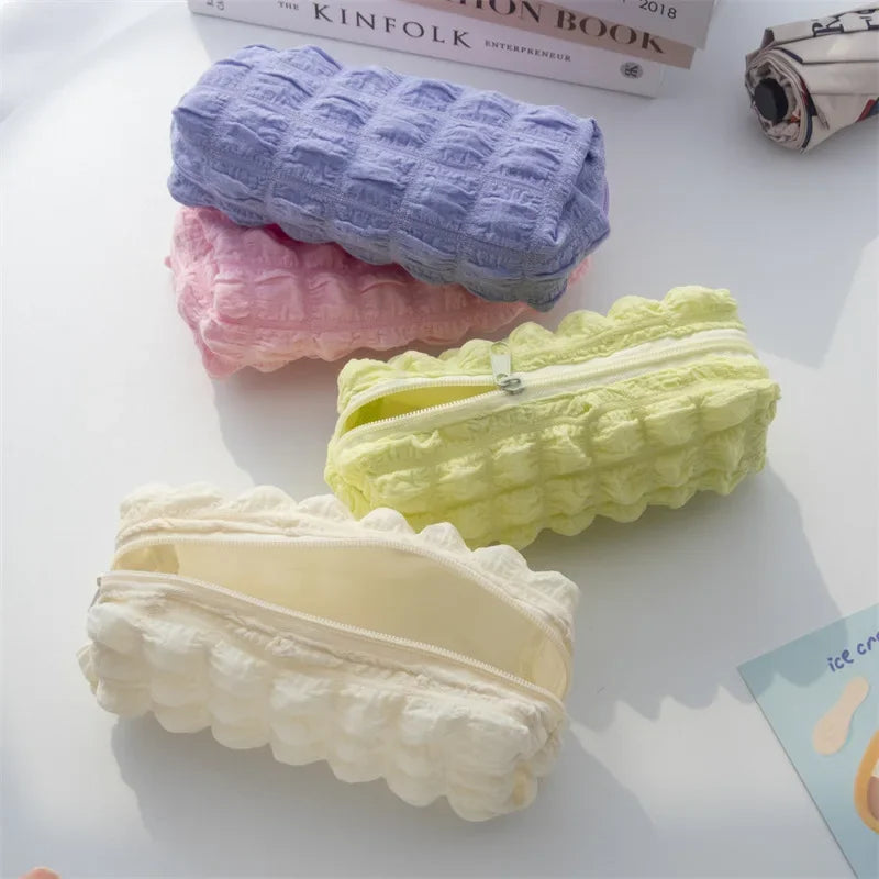 Cute Puffs Pencil Case Bag For Girls Boys Kawaii Stationery Bag Pen Pouch Box Large Capacity Student Back To School Supplies