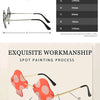 Women Girls Mushroom Euro American Style Rimless Sunglasses Adult Personalized Fashion Glasses Female Sunscreen UV400 Sunglasses