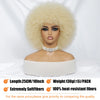Short Afro Wigs for Black Women Blonde 10" Afro Curly Wig With Bangs 70s Bouncy Natural Synthetic Female Wigs for Party Cosplay