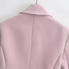 Autumn Notched Collar Open Stitching Blazer Vintage Women Full Sleeve High Waist Short Suit Cool Girl Coat Outwear