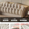 MINGDIBAO Luxury Modern Upholstered Bed Frame with Gold Accents, Genuine Leather Designer Bed, Queen/King Size Bedroom Furniture