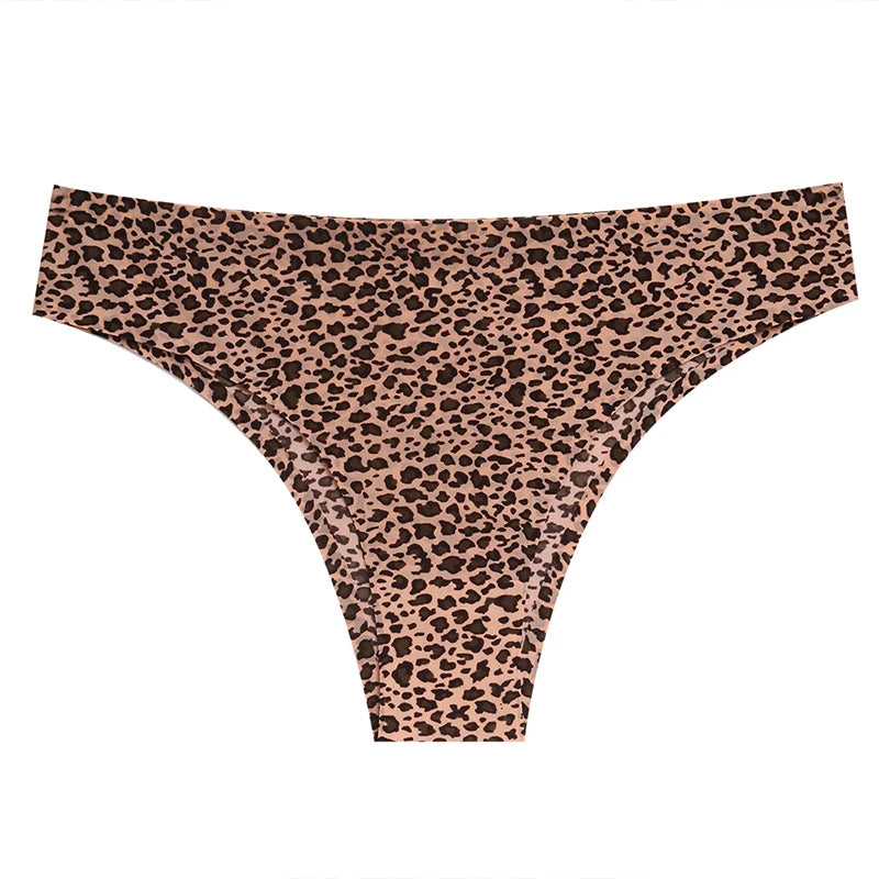 TrowBridge 3PCS/Set Women's Panties Fashion Leopard Bikini Sexy Thongs Seamless Underwear Satin Lingerie Sport Fitness G-Strings
