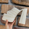 Luxury Handmade Full Rhinestones Platform Wedges Women Slippers Sandals Fashion Summer High heels Mules Slides Chunky Shoes