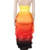 Beyprern Tropical Goddess Halter Neck Crop Top And Maxi Skirt Set Summer Women's Tie Dye Ruched Two-Piece Dress Night Clubwear