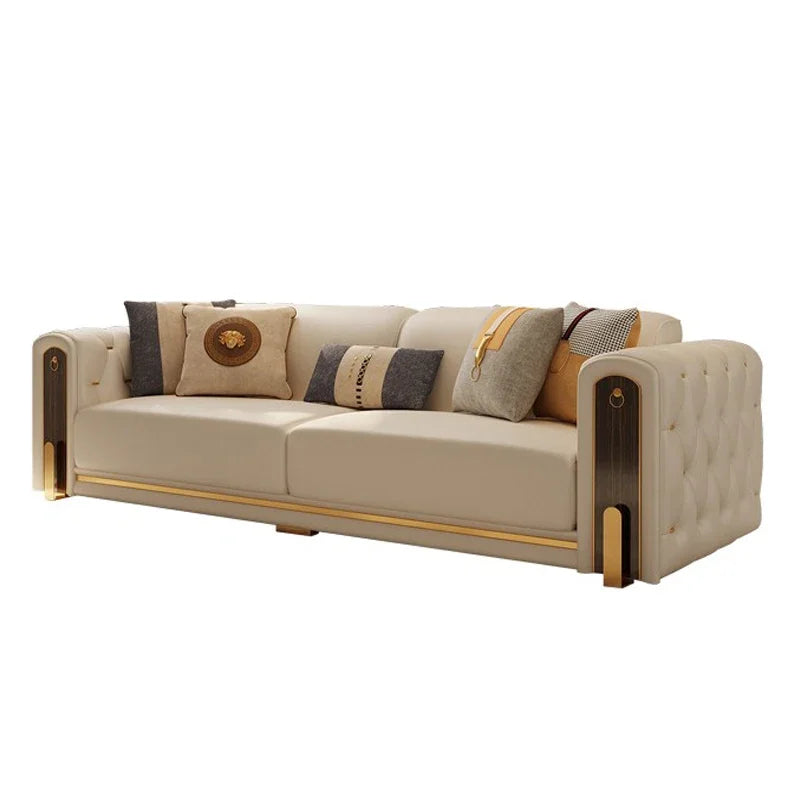 Elegant Luxury Modern Sofa Designs Royal Set Designer Leather Sofa Lounge Loveseat Divano Soggiorno Living Room Furniture